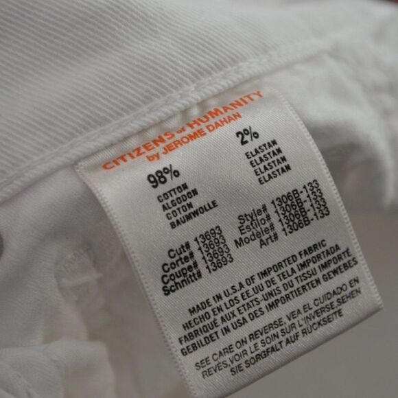 Citizens of Humanity Elson Straight Leg White Jeans Sz 25 - Picture 8 of 8